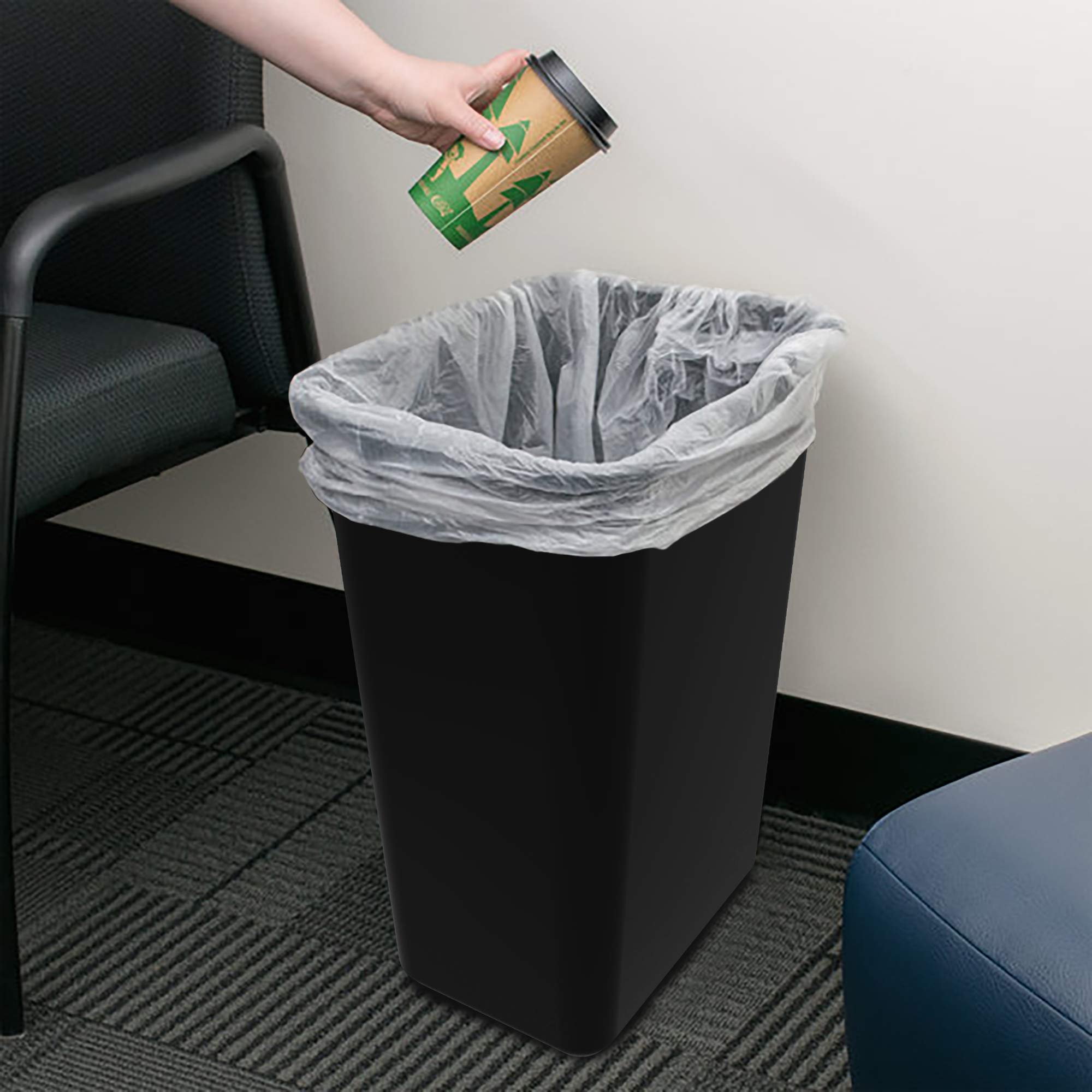 Amazon.com: Storex Large Waste Basket 15.5 x 11 x 20.75 Inches